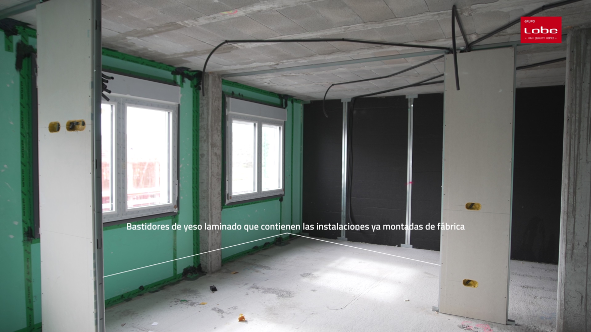 Bastidor centralizado y paneles de Yeso laminado