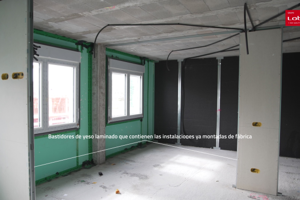 Bastidor centralizado y paneles de Yeso laminado