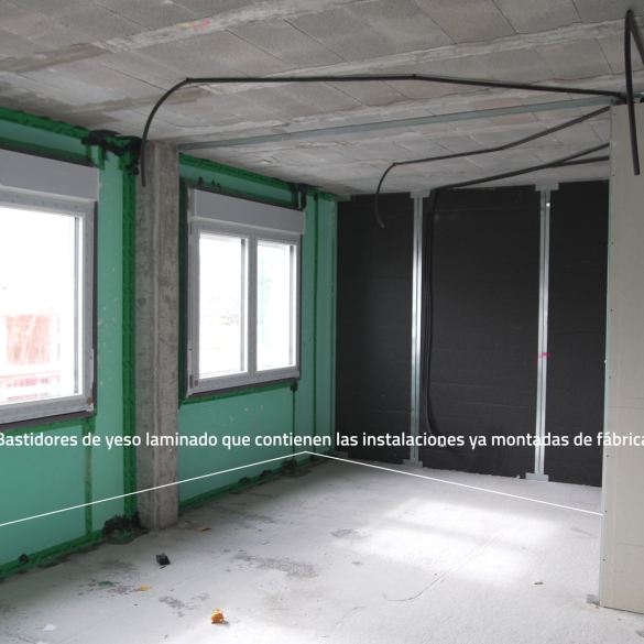 Bastidor centralizado y paneles de Yeso laminado